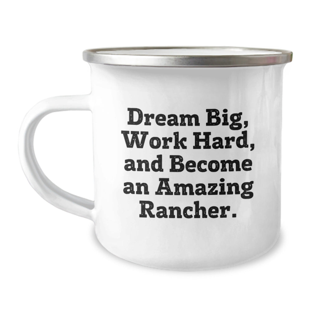 Gifts for Rancher Friends, Funny Inspirational Camping Mug, Christmas Unique Gifts from Family and Friends - Image 1
