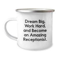 Load image into Gallery viewer, Inspirational Gifts for Receptionists - Dream Big Work Hard Camping Mug, Gift from Coworkers for Men and Women Friends Family - Image 1

