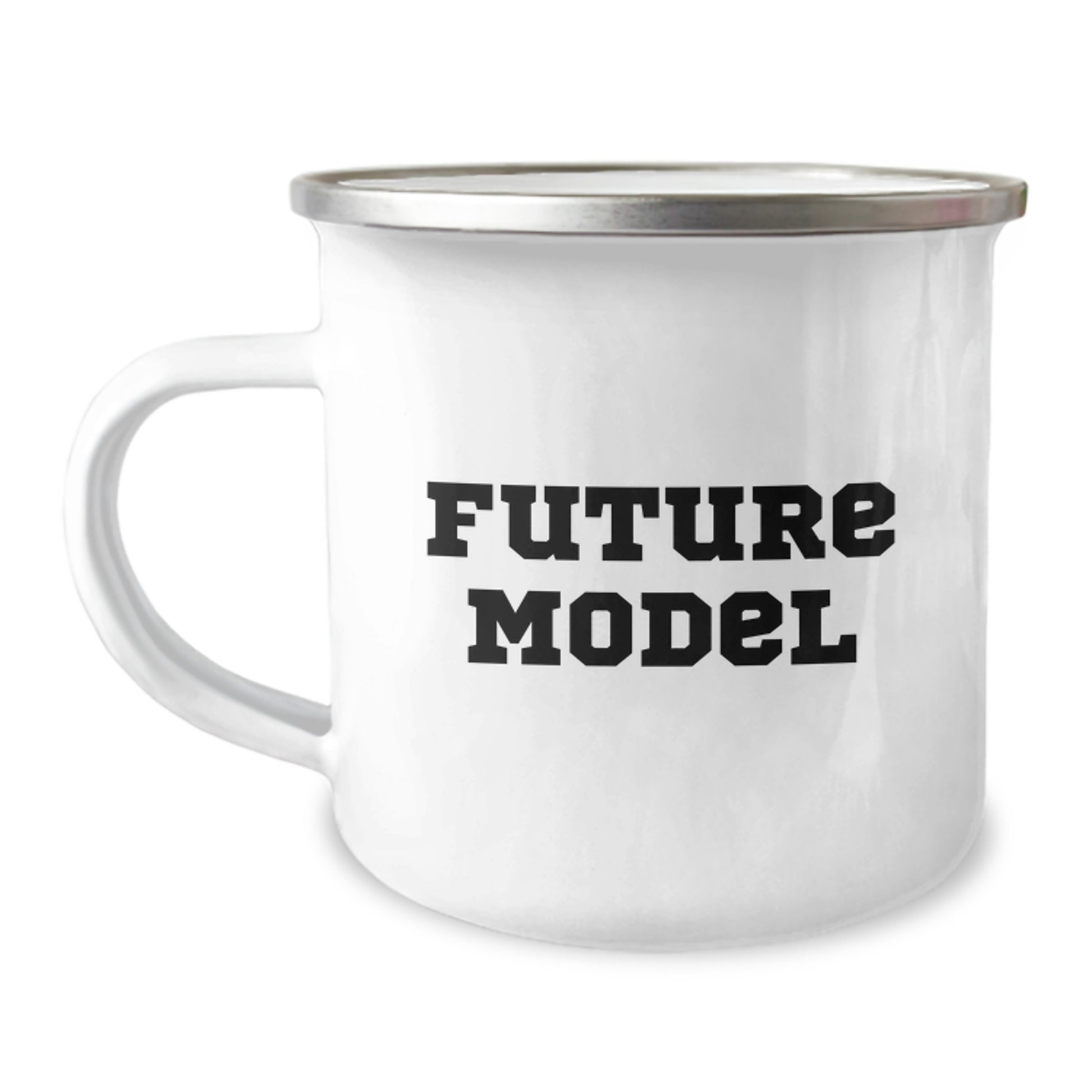 Gifts from Friends and Family - Funny 'You're a Future Model, Keep Shining' 12 oz Stainless Steel Camping Mug for Model Enthusiasts and Graduates - Image 1