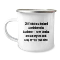 Load image into Gallery viewer, Funny Administrative Assistant Gifts from Men, Women, or Friends - Valentine's Unique Gifts for Administrative Assistants - Administrative Assistant Camping Mug Quote - Image 1
