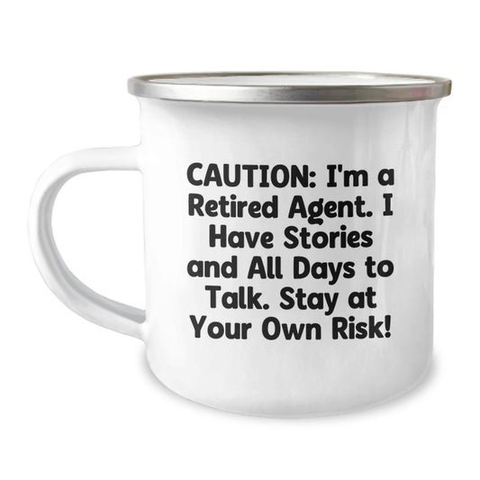 Funny Agent Gifts for Men Valentine's Unique Camping Mugs, Gifts from Friends and Family to Agent, Stay At Your Own Risk! Agent Humor Mug - Image 1