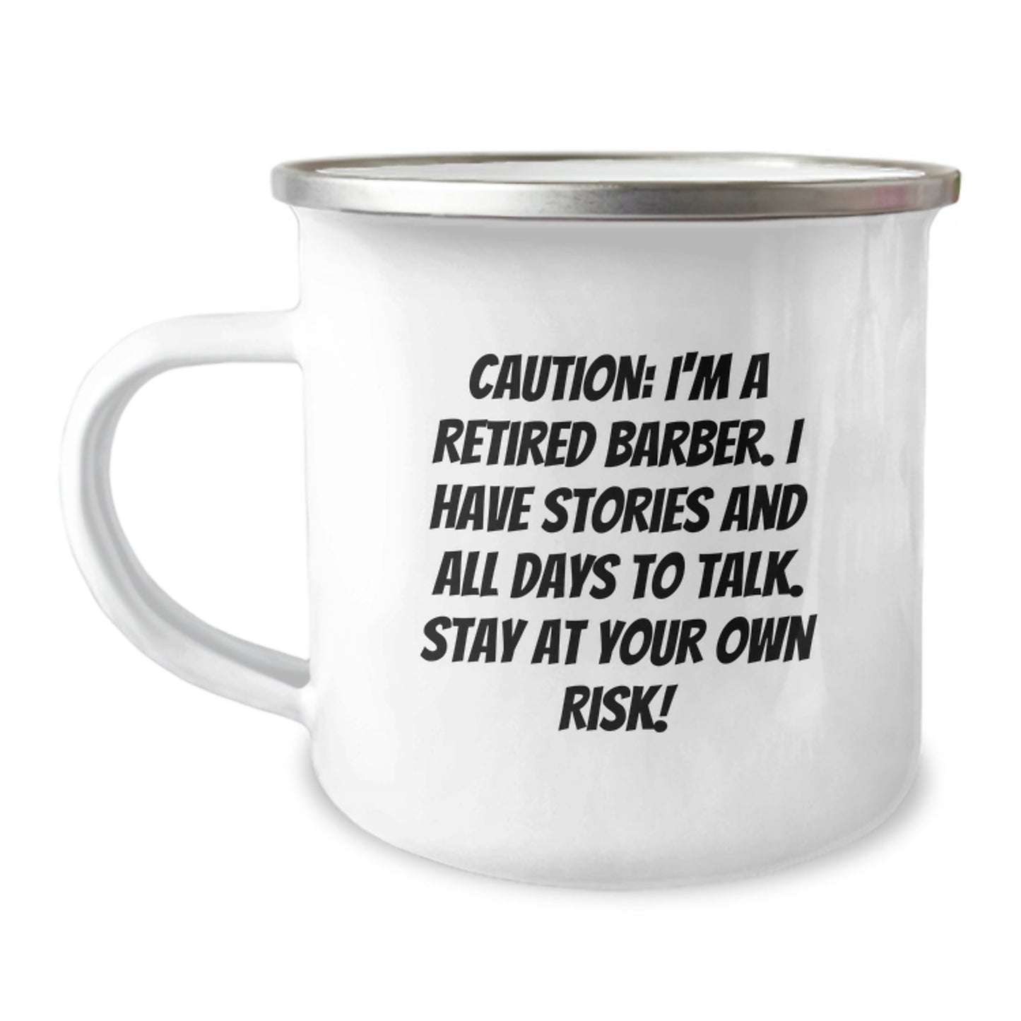 Funny Barber Gifts from Men to Barber Valentine's Unique Camping Mugs with 'I'm A Retired Barber' - Image 1