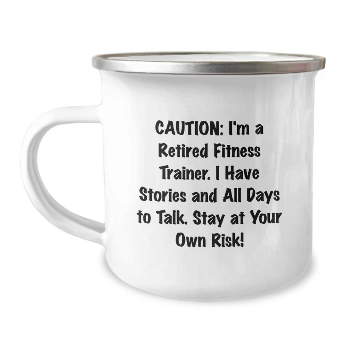 Funny Fitness Trainer Birthday Unique Gifts from Friends Unique Camping Mug - Retired Trainer Stories - Image 1