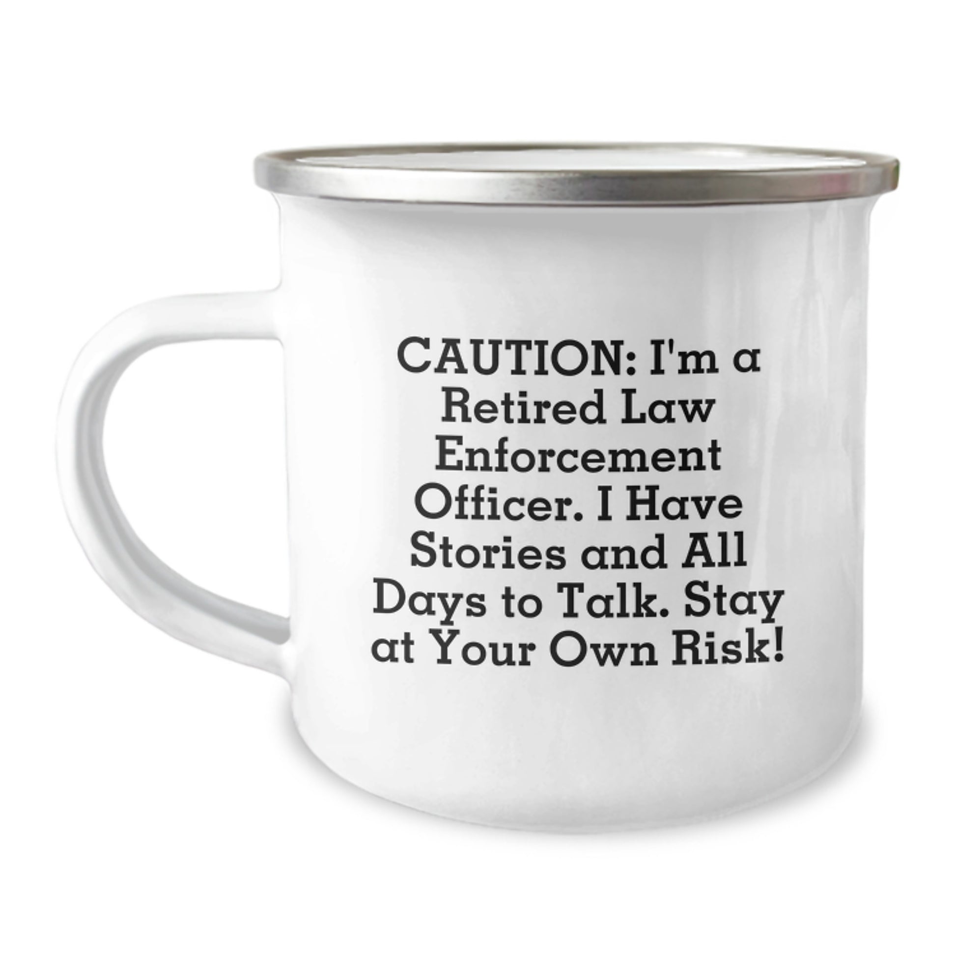 Birthday Gift for Her Retired Law Enforcement Officer Camping Mug - Image 1