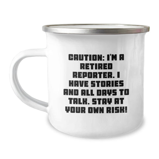 Funny Reporter Camping Mug Gifts from Friends to Men Enjoying Valentine's Unique Mugs - Image 1