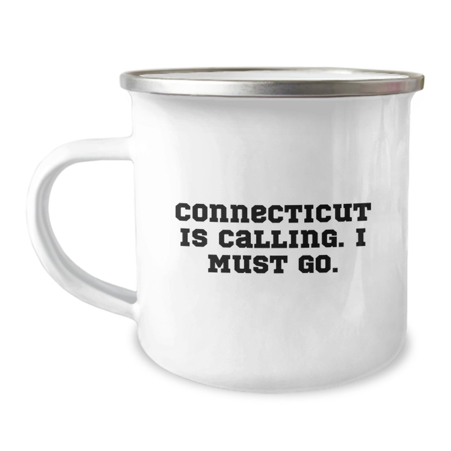 Connecticut Enamel Camping Mugs, Funny Quote Gifts from Friends, Unique Valentine's Gifts for Men Women Family, Camping Gear Store - Image 1