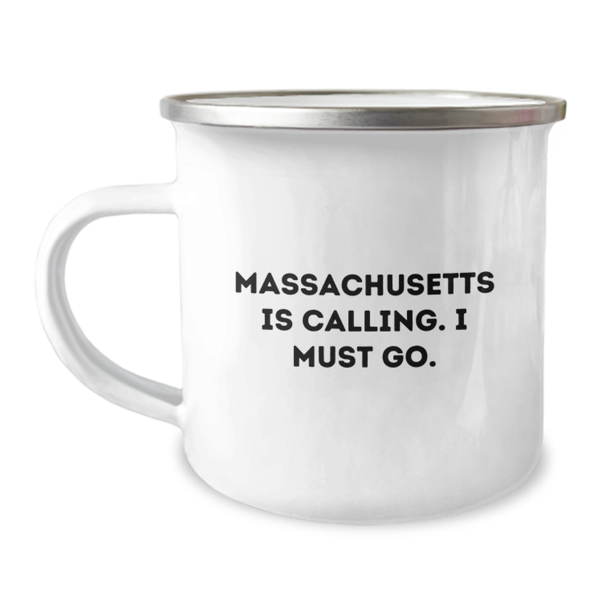 Massachusetts Gifts for Men, Funny Camping Mug 'Massachusetts Is Calling. I Must Go.' - Image 1