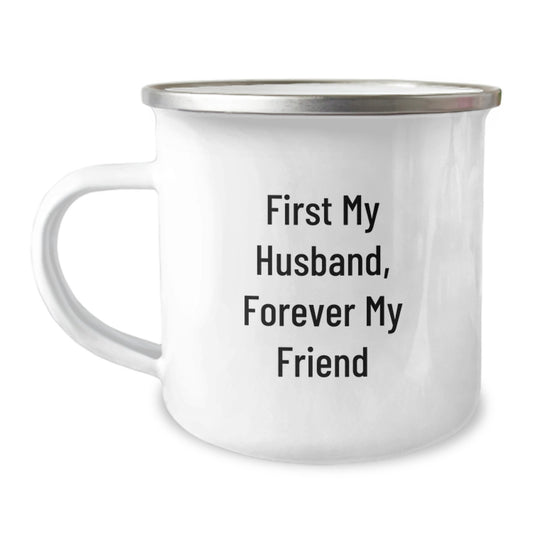 Unique Husband Camping Mug Gifts from Family for Husband - First My Husband Forever My Friend - Image 1