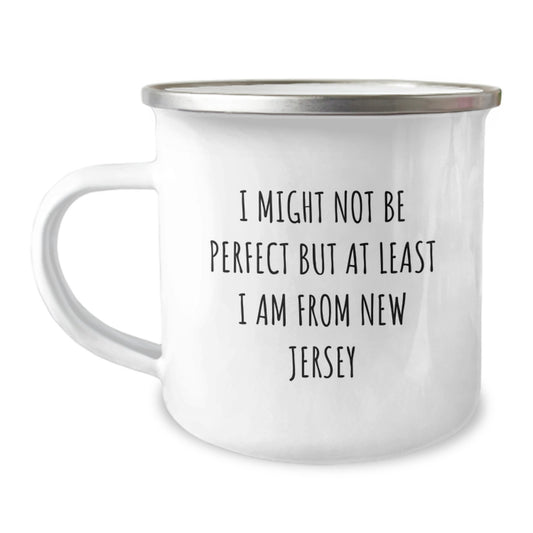New Jersey Camping Mug, Funny Quote Gifts from Friends to New Jersey Lovers, 12 oz Stainless Steel - Image 1