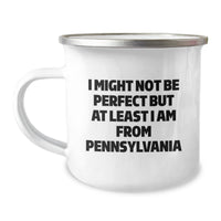 Load image into Gallery viewer, Pennsylvania Proud Camping Mug, Funny Quote Gifts from Friends for Graduation, 12 oz Stainless Steel with Enamel Finish - Image 1

