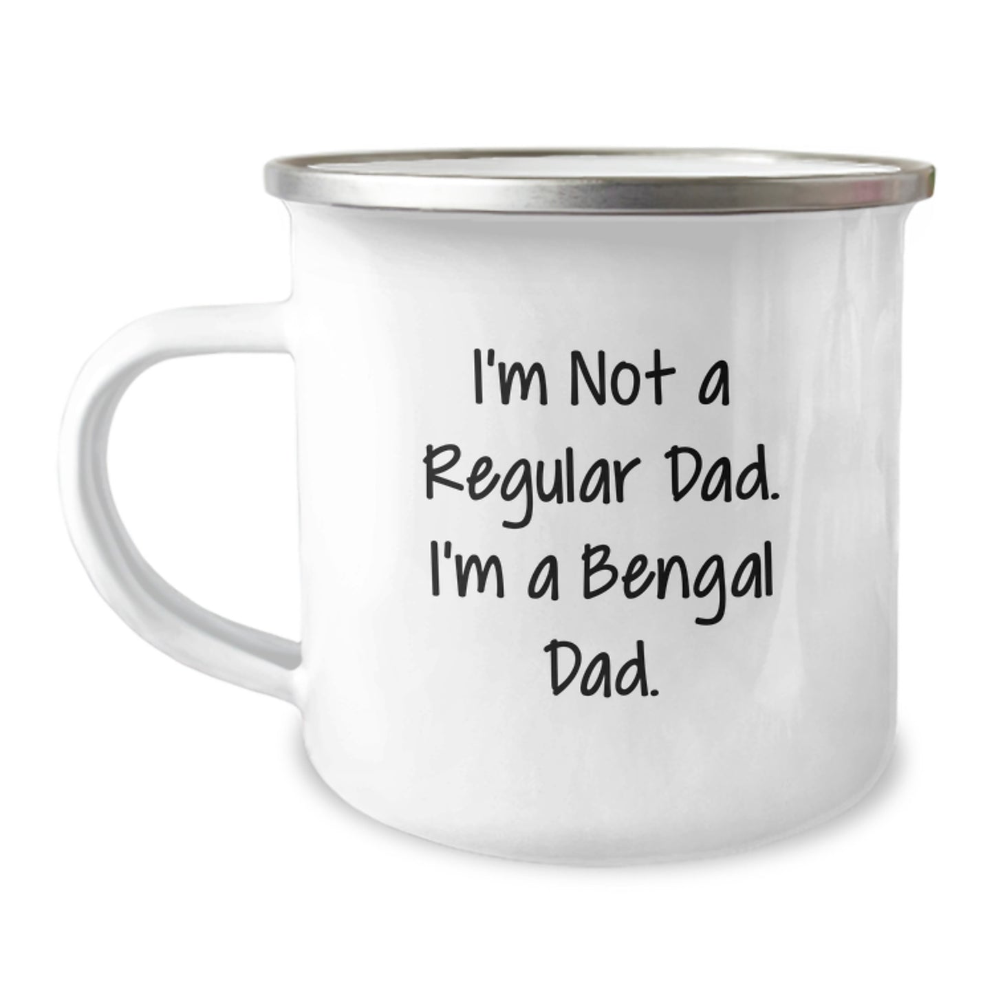 Funny Bengal Cat Gifts for Bengal Cat Dad, 12 oz Camping Mug for Dad's Graduation Unique Gifts from Daughter - I'm Not A Regular Dad - Image 1