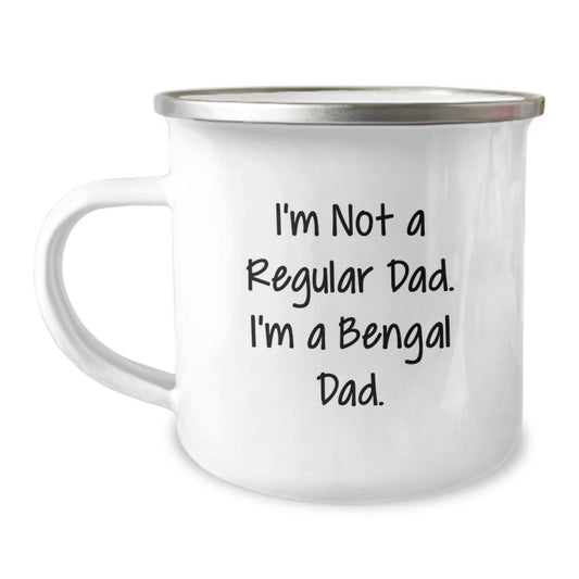 Funny Bengal Cat Gifts for Bengal Cat Dad, 12 oz Camping Mug for Dad's Graduation Unique Gifts from Daughter - I'm Not A Regular Dad - Image 1