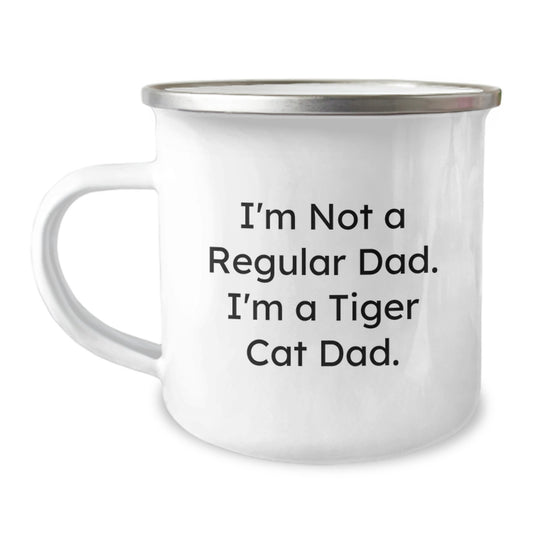 Funny Tiger Cat Dad Gifts, I'm Not A Regular Dad, Valentine's Unique Gifts for Family, Friends, Men from Dad, Tiger Cat Camping Mug for Dad - Image 1