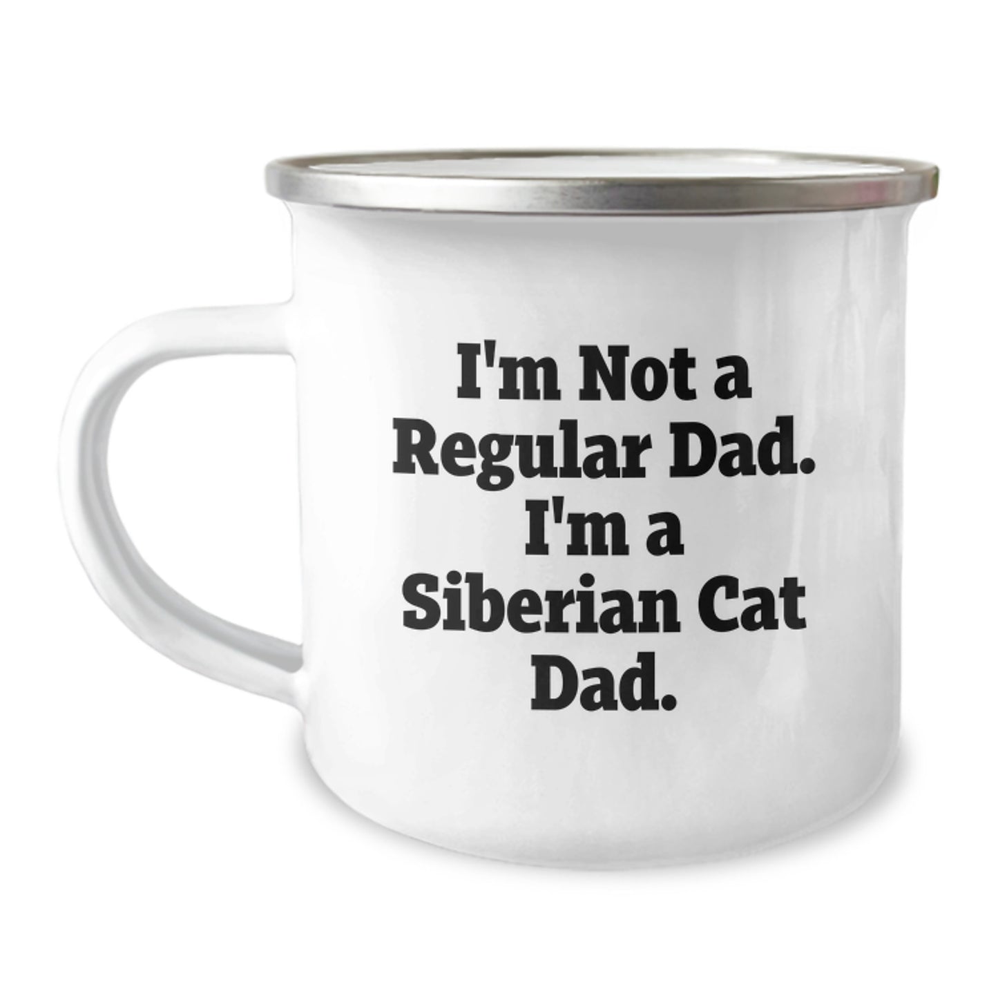 Unique Siberian Cat Dad Gifts for Men from Daughter, Funny Camping Mug for Valentine's - Image 1