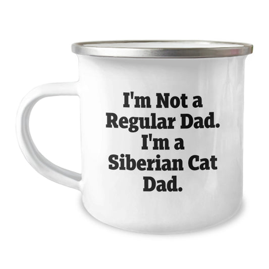 Unique Siberian Cat Dad Gifts for Men from Daughter, Funny Camping Mug for Valentine's - Image 1