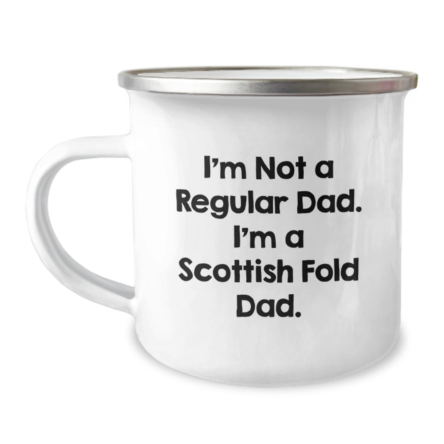 Funny Scottish Fold Cat Gifts from Dad to Scottish Fold Cat Lover, Valentine's Unique Mugs, Camping Mug I'm Not A Regular Dad. I'm A Scottish Fold Dad., Scottish Fold Cat Mug - Image 1