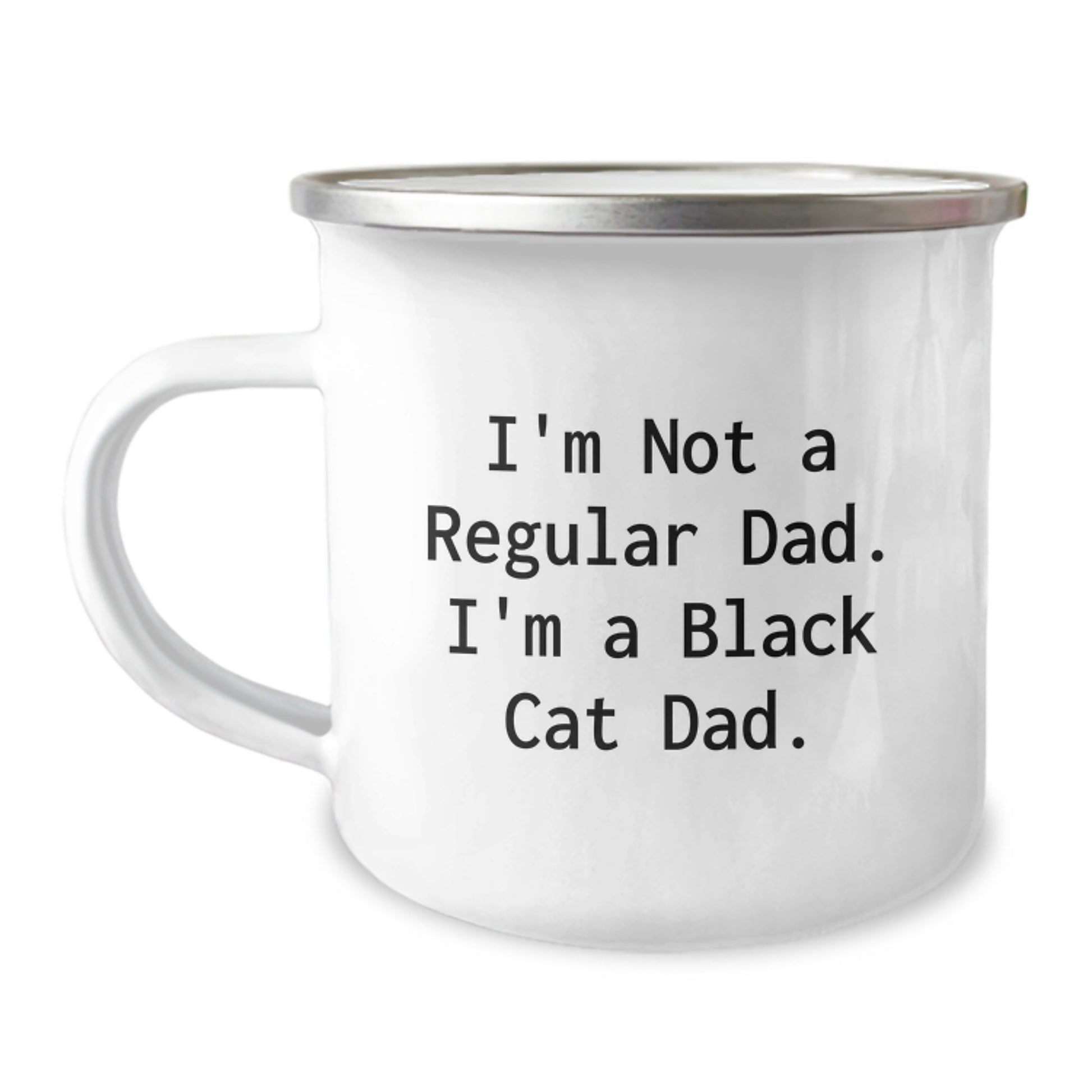 Funny Black Cat Dad Gifts from Men to Graduation Unique Gifts for Black Cat Lovers, Camping Mug, I'm Not a Regular Dad, I'm a Black Cat Dad - Image 1