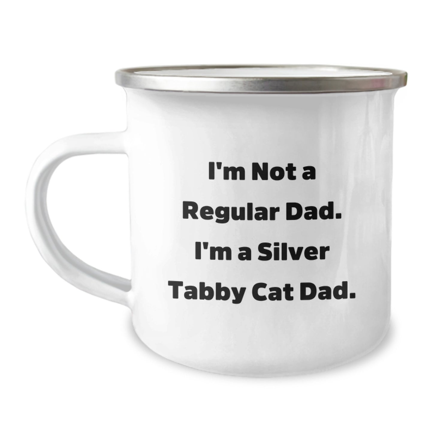 Silver Tabby Cat Dad Gifts from Family - Funny Camping Mug for Silver Tabby Cat Lover - I'm Not A Regular Dad - Unique Graduation Gifts for Friends - Image 1