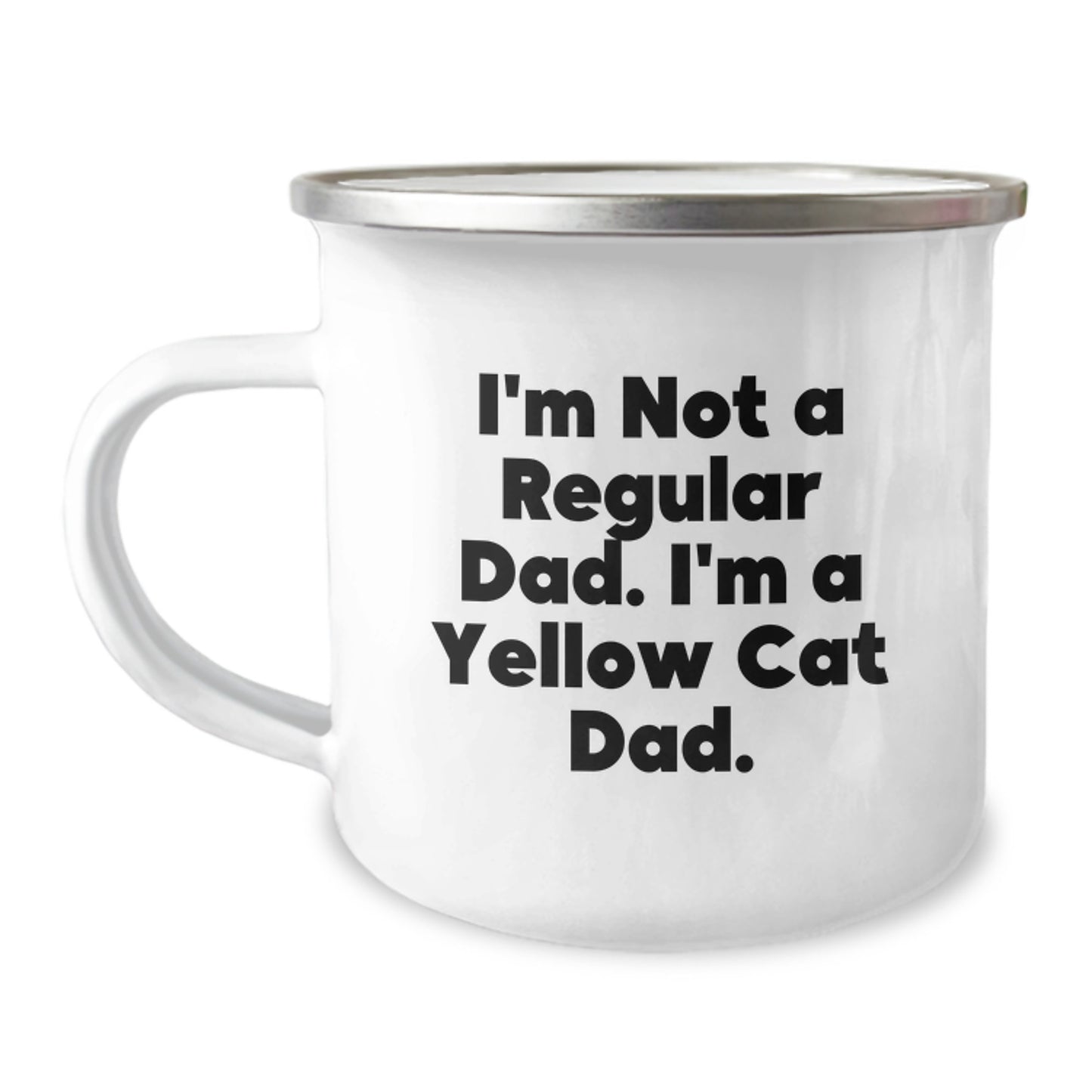 Funny Yellow Cat Gifts for Men, Yellow Cat Dad Graduation Unique Mug, 'I'm Not A Regular Dad. I'm A Yellow Cat Dad.' Camping Mug for Camping Lovers - Image 1