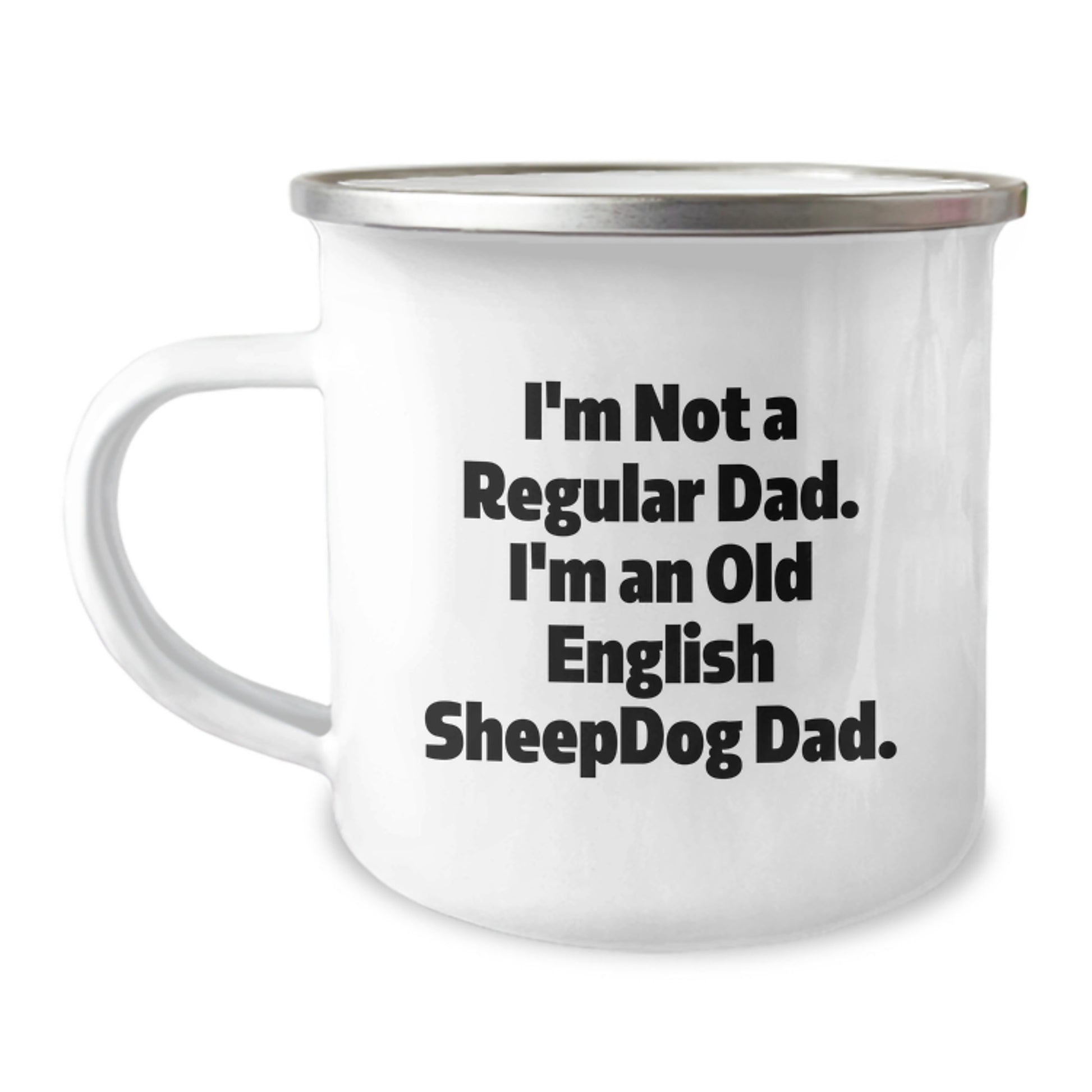 Funny Old English SheepDog Camping Mug Gifts for Dad Men Graduation Unique - Image 1