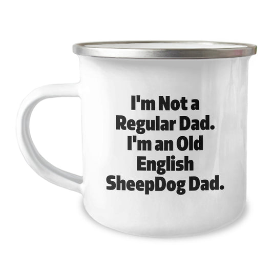 Funny Old English SheepDog Camping Mug Gifts for Dad Men Graduation Unique - Image 1