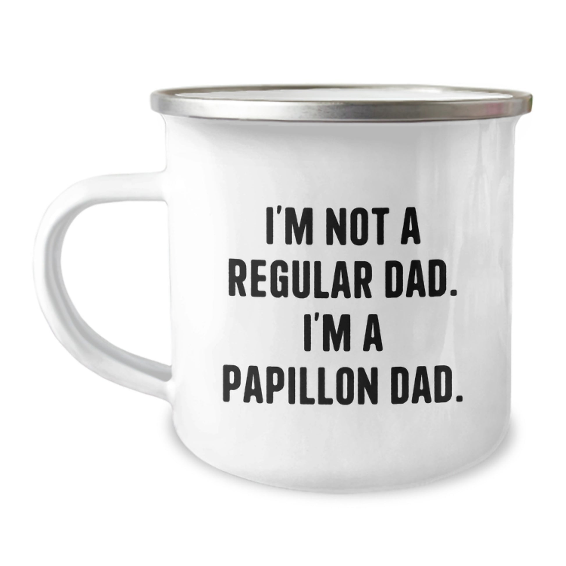 Funny Papillon Dog Gifts for Dad Camping Mug I'm Not A Regular Dad I'm A Papillon Dad Unique Graduation Gifts from Dad to Papillon Dog Lover Friends Family - Image 1