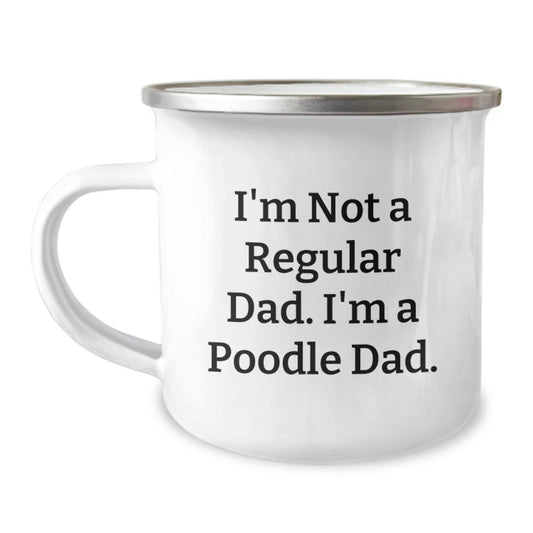 Poodle Dad Camping Mug, Funny Valentine's Gifts from Men to Poodle Dog Owners - Image 1