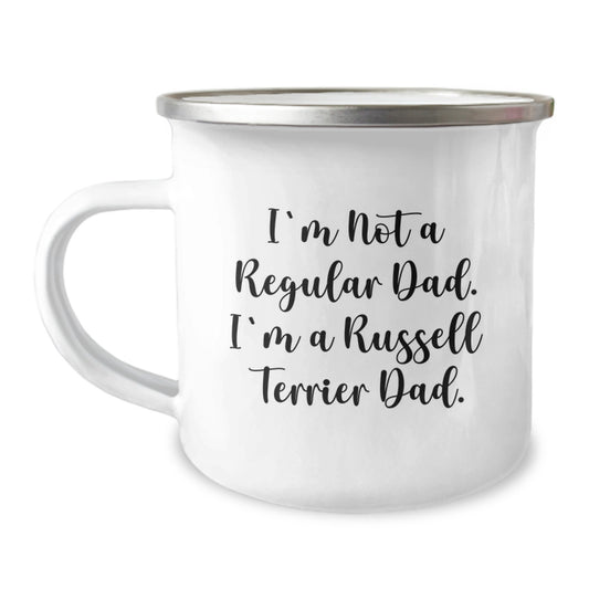 Funny Russell Terrier Dog Dad Gifts from Family - Camping Mug for Graduation Unique Gifts, I'm Not A Regular Dad, I'm A Russell Terrier Dad - Image 1
