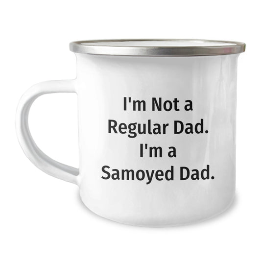 Samoyed Dog Dad Camping Mug - Funny Valentine's Gift from Dad to Family - Image 1