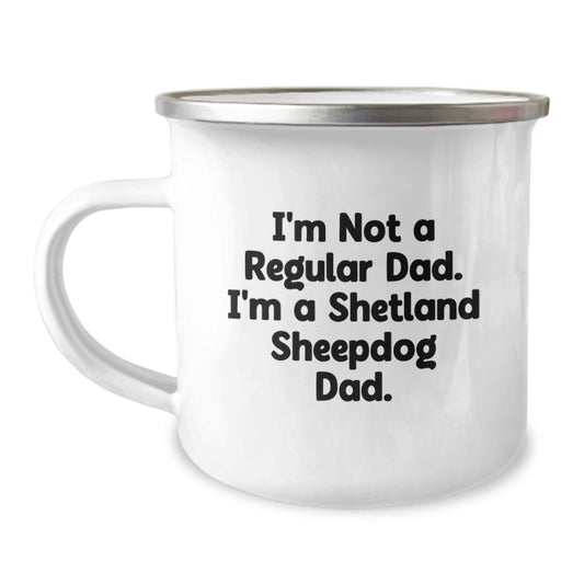 Funny Shetland Sheepdog Gifts for Men from Dad to Son Graduation Unique Camping Mug - Image 1
