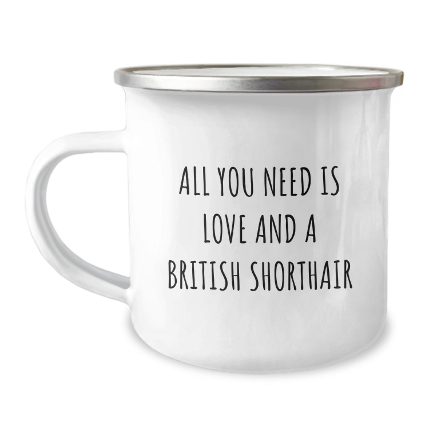 Love British Shorthair Cat Camping Mug Gifts from Men for Valentine's - Funny Cat Quote - Image 1