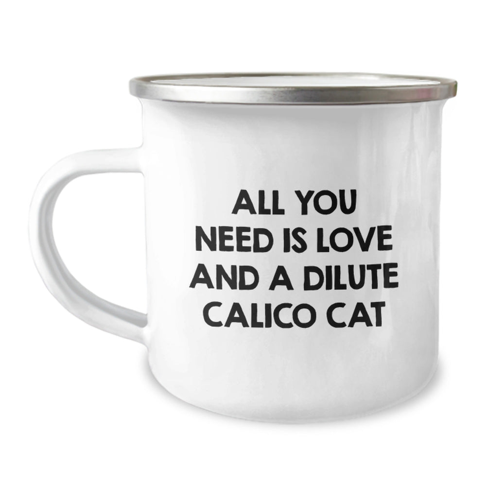Dilute Calico Cat Lover's Camping Mug Gifts from Friends for Christmas - Image 1