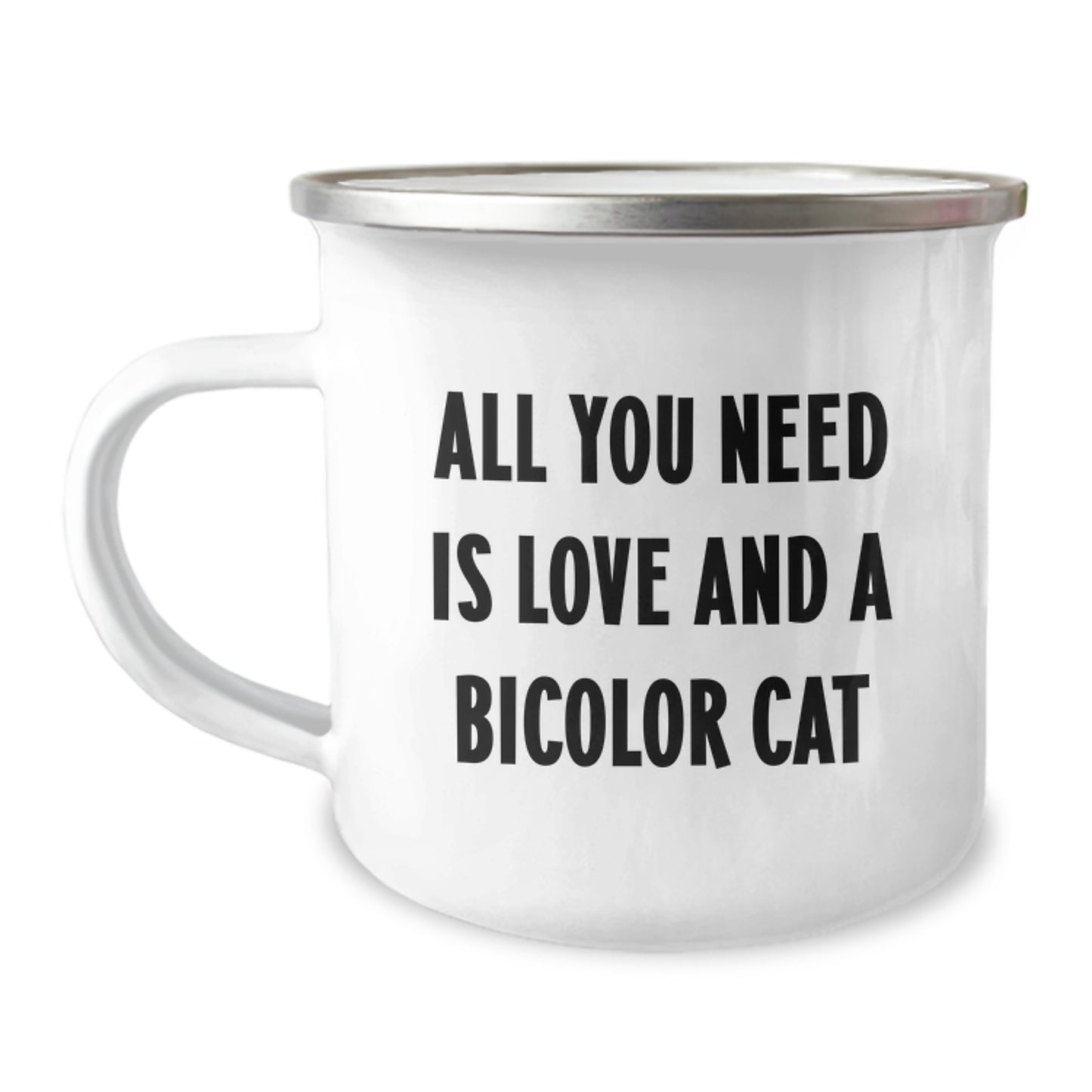 Bicolor Cat Camping Mug, Funny Quote, Gifts from Men to Bicolor Cat Lovers, Perfect for Valentine's - Image 1