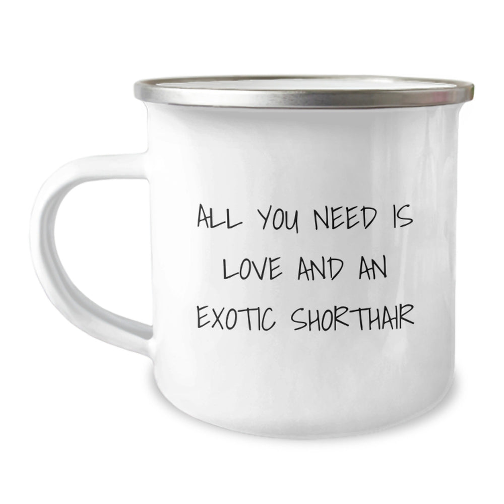 Exotic Shorthair Cat Lover Camping Mug Gifts from Family for Exotic Shorthair Cat Christmas Unique Presents with Funny Quote - Image 1