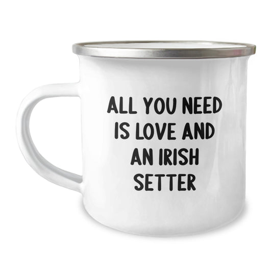 Irish Setter Dog Camping Mug Gifts for Men, Funny Irish Setter Dog Lover Mug for Graduation Unique Gifts from Family - Image 1