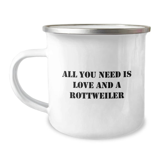 Funny Rottweiler Dog Lover Camping Mug Gifts from Friends and Family for Valentine's - Image 1