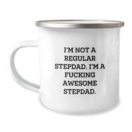 Funny Stepdad Gifts for Him, Awesome Dad Graduation Unique Gifts from Family or Friends, Camping Mug - Image 1
