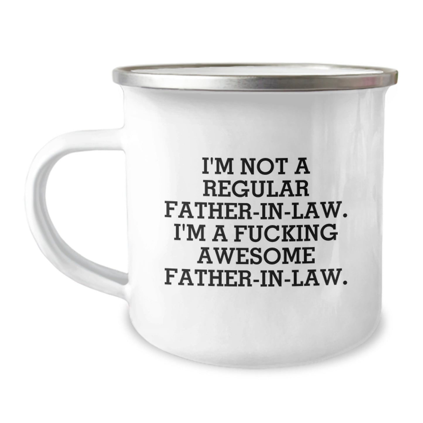 Funny Father-in-law Gifts from Men, Unique Camping Mug for Father-in-law Graduation Day - Image 1