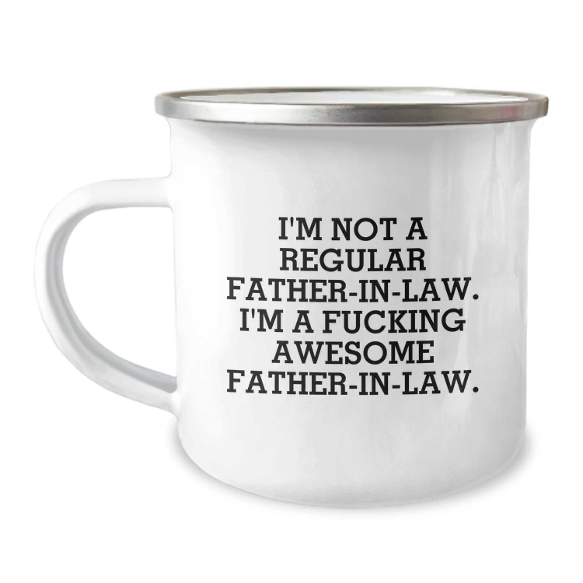 Funny Father-in-law Gifts from Men, Unique Camping Mug for Father-in-law Graduation Day - Image 1