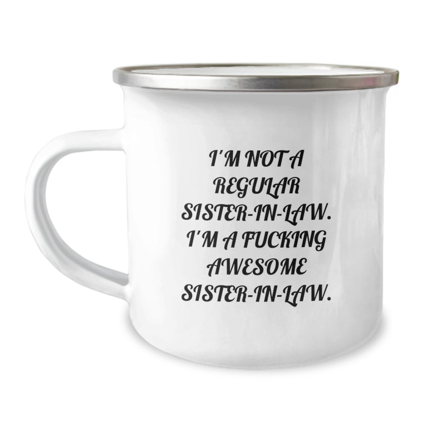 Funny Sister-in-law Gifts from Men, Unique Graduation Unique Gifts for Sister-in-law, Funny Sister-in-law Camping Mug - Image 1