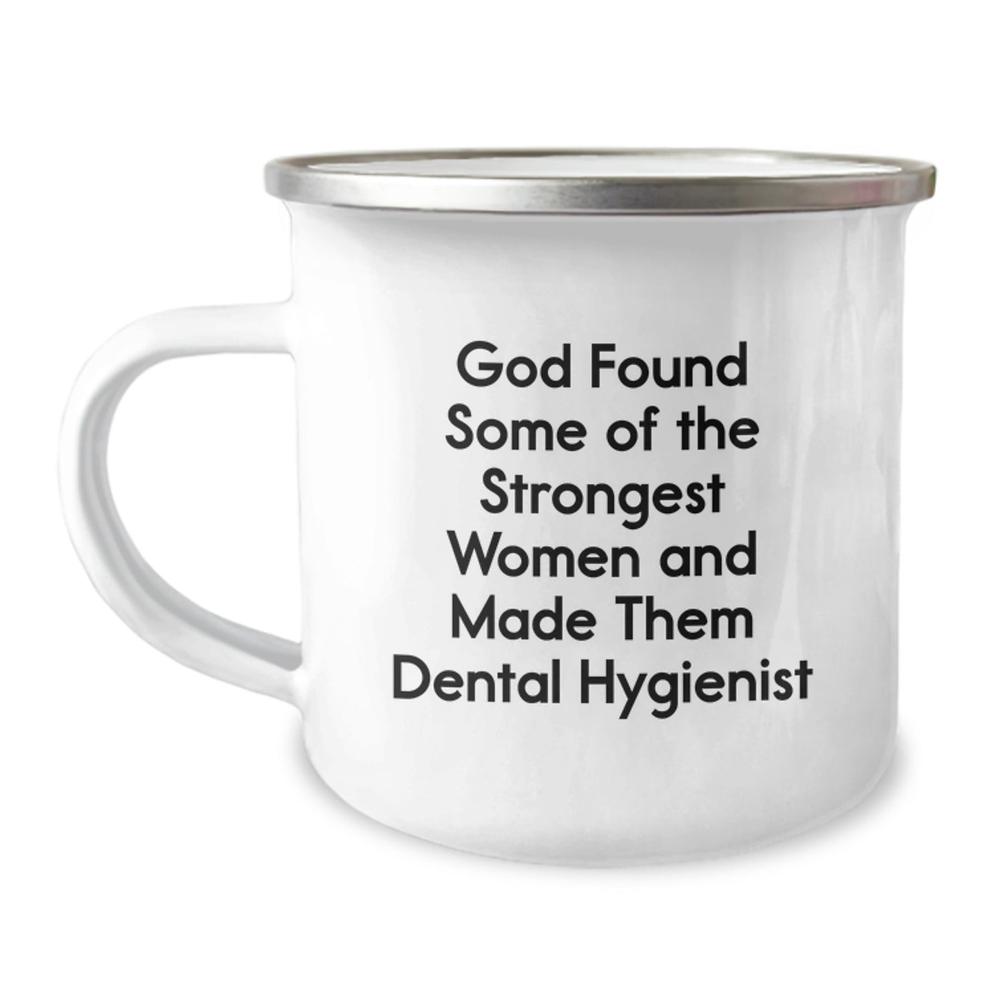 Funny Dental Hygienist Gifts from Friends and Family - God Found Strong Women Mugs for Graduation, Unique Camping Mug for Dental Hygienist, Funny Quote - Image 1
