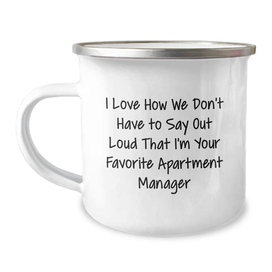 Funny Apartment Manager Gifts from Family - Unique Graduation Unique Gifts for Apartment Manager Friends Camping Mug - Image 1