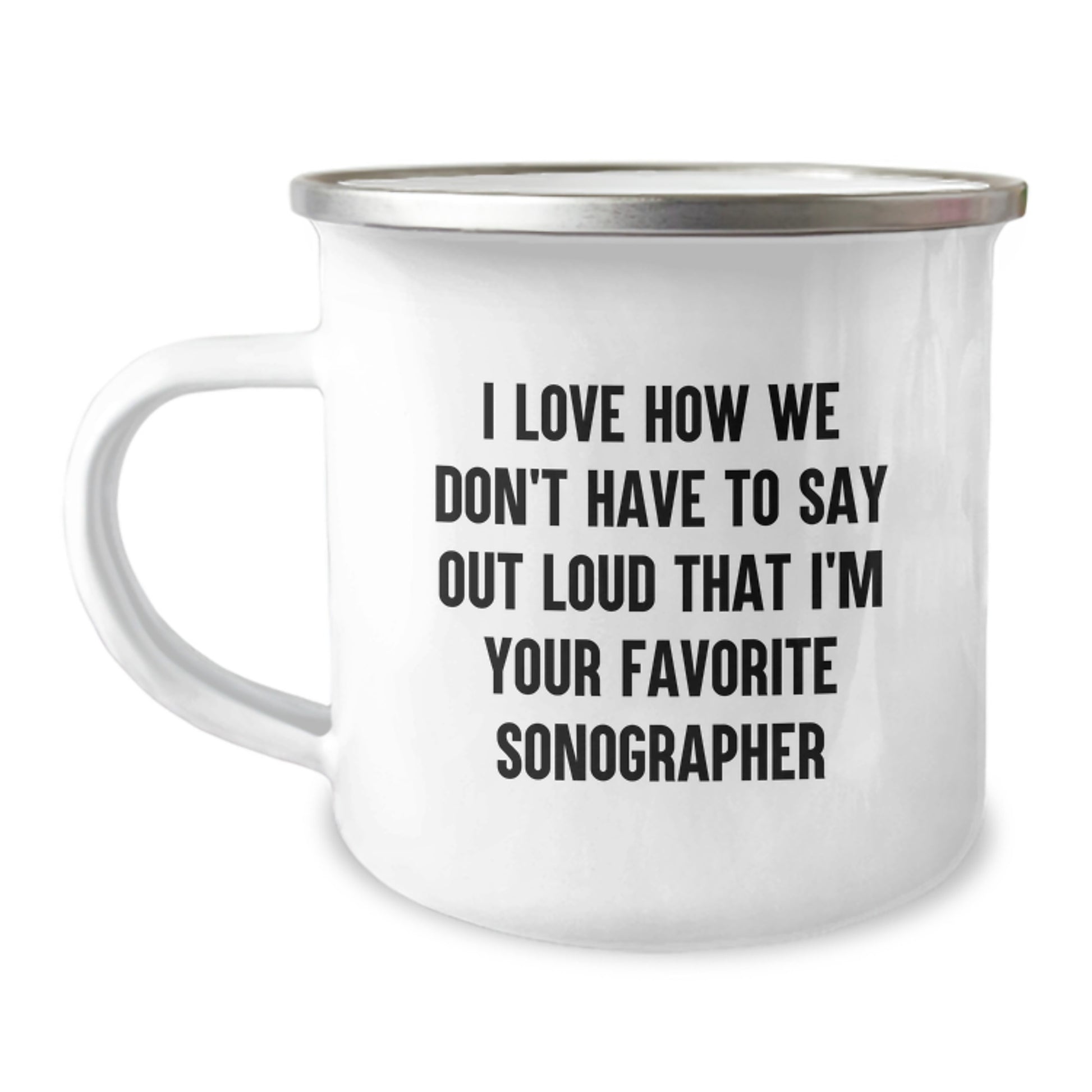 Sonographer Gifts, Funny Quote Mugs for Graduation, Gifts from Friends to Favorite Sonographer, 12 oz Camping Mug - Image 1