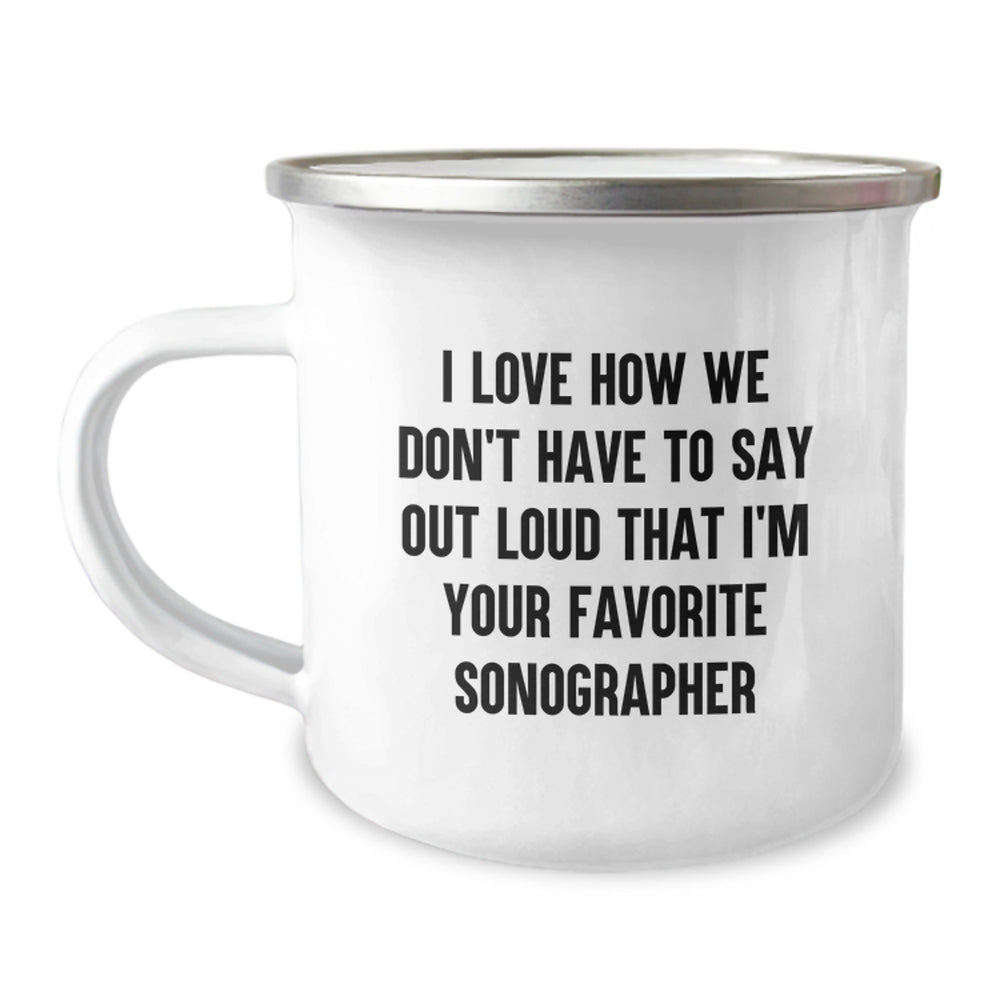 Sonographer Gifts, Funny Quote Mugs for Graduation, Gifts from Friends to Favorite Sonographer, 12 oz Camping Mug - Image 1