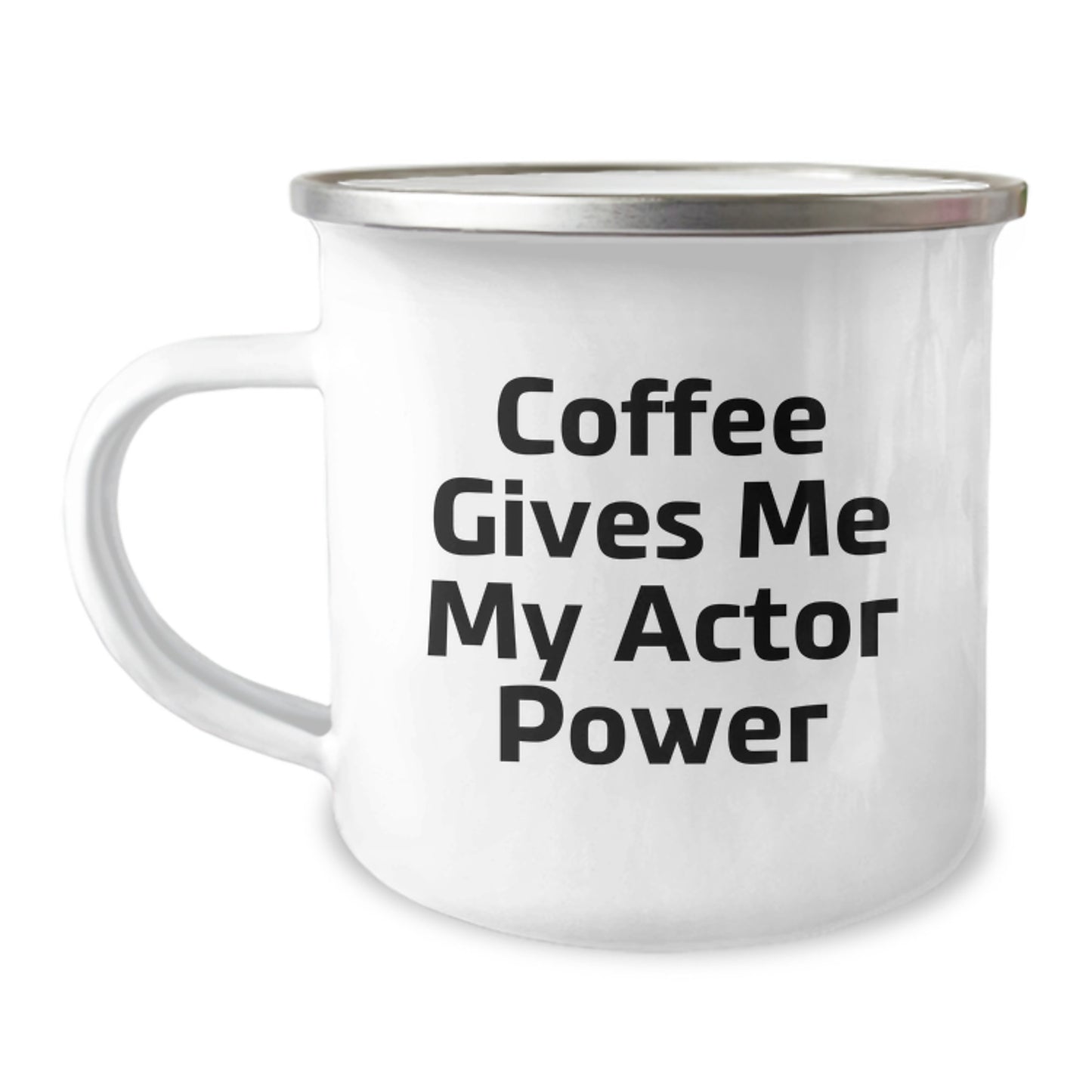 Funny Actor Gifts for Him - Valentine's Unique Mugs with Coffee Gives Me My Actor Power - Camping Mug for Men, Friends, Coworkers - Image 1
