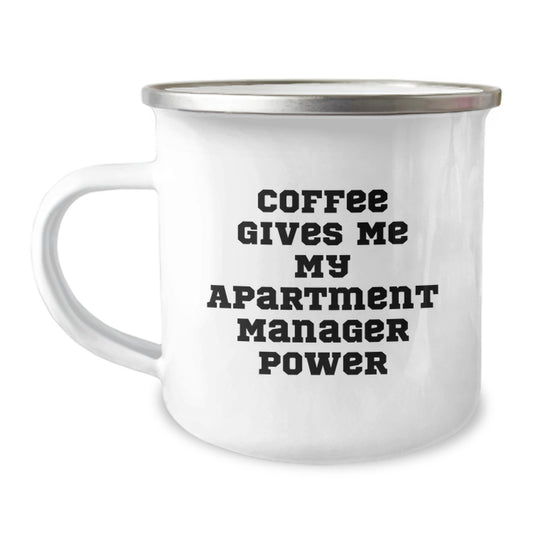 Funny Gifts for Apartment Manager - Coffee Gives Me Power Camping Mug for Graduation Unique Gifts from Friends - Image 1