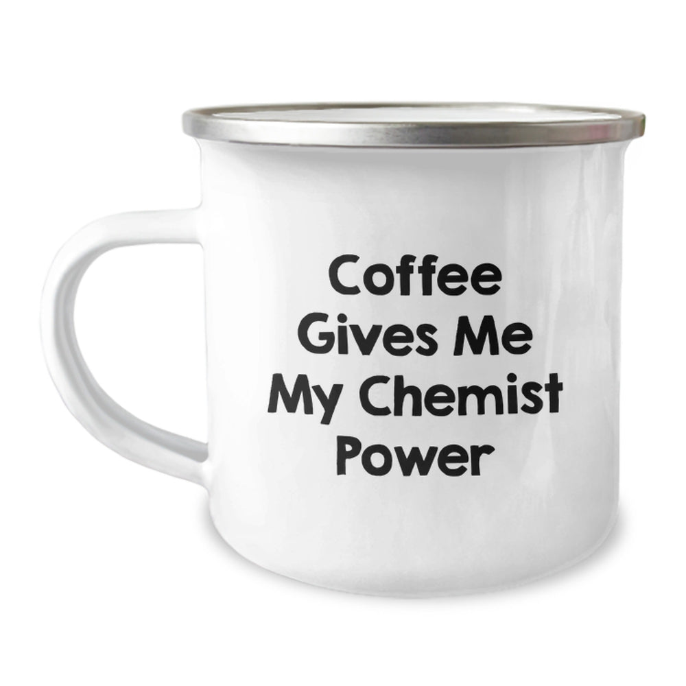 Funny Chemist Camping Mug Gifts from Men to Women Friends Coworkers and Family - Coffee Gives Me My Chemist Power Christmas Unique Gifts - Image 1