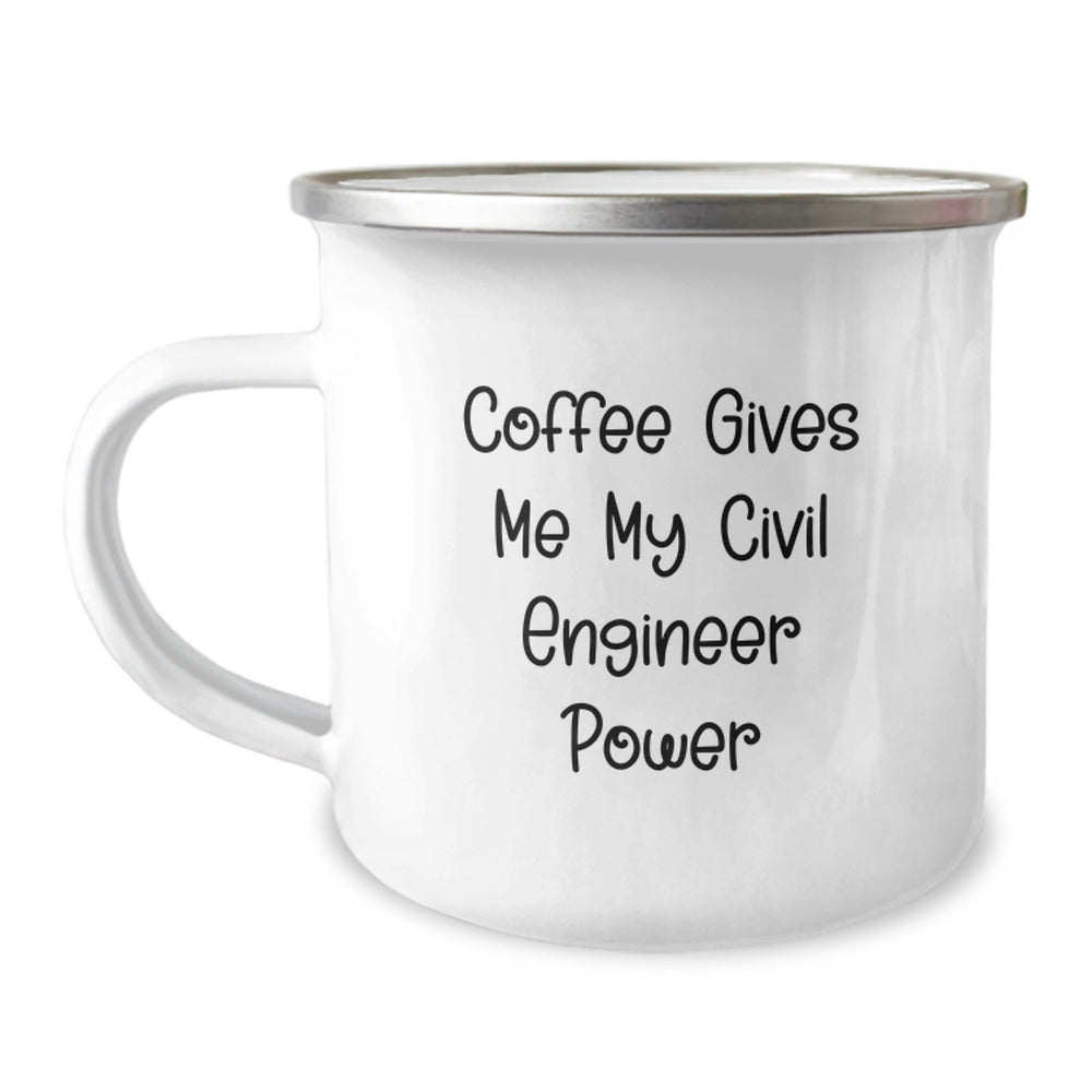 Funny Civil Engineer Gifts, Christmas Unique Mugs for Men, Women, Friends - Coffee Gives Me My Civil Engineer Power - Image 1