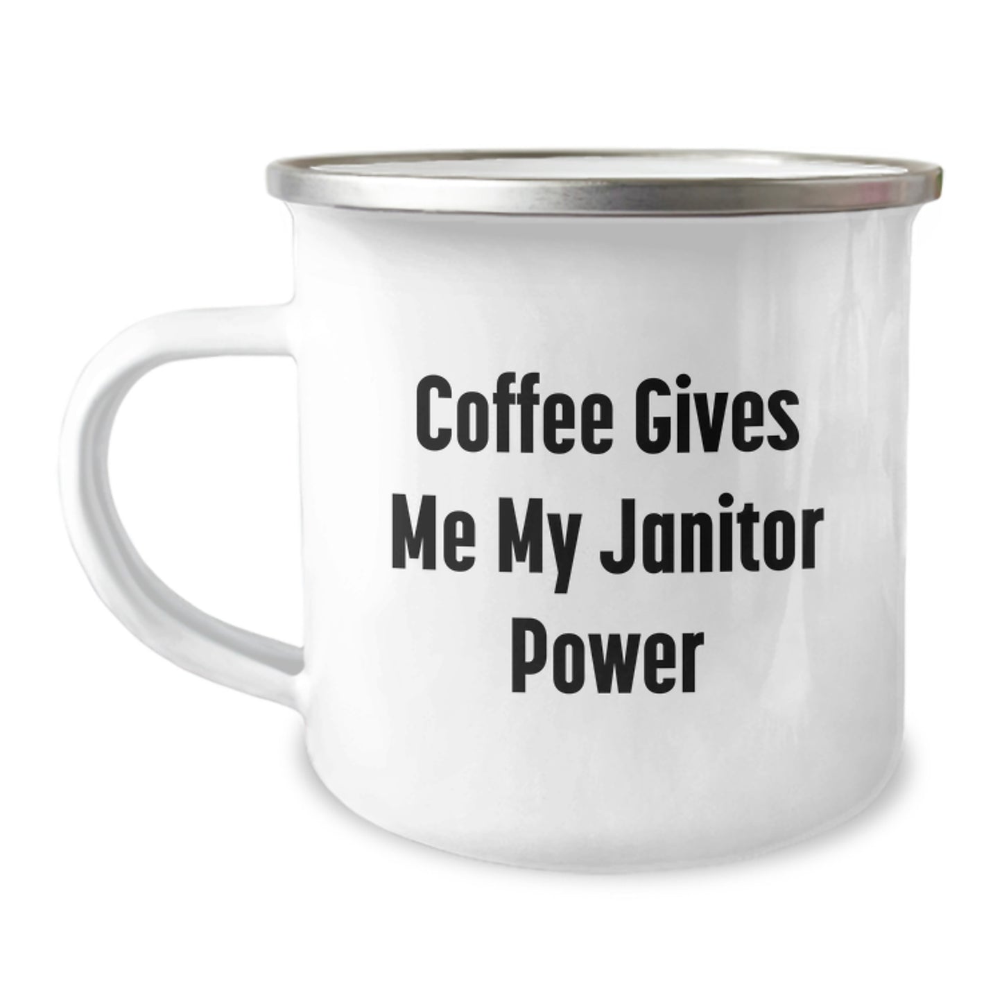 Funny Janitor Gifts for Men, Camping Mug with Graduation Unique Gifts, 'Coffee Gives Me My Janitor Power, Janitor Humor Mug, Janitor Enthusiast Gifts, Gifts from Family - Image 1