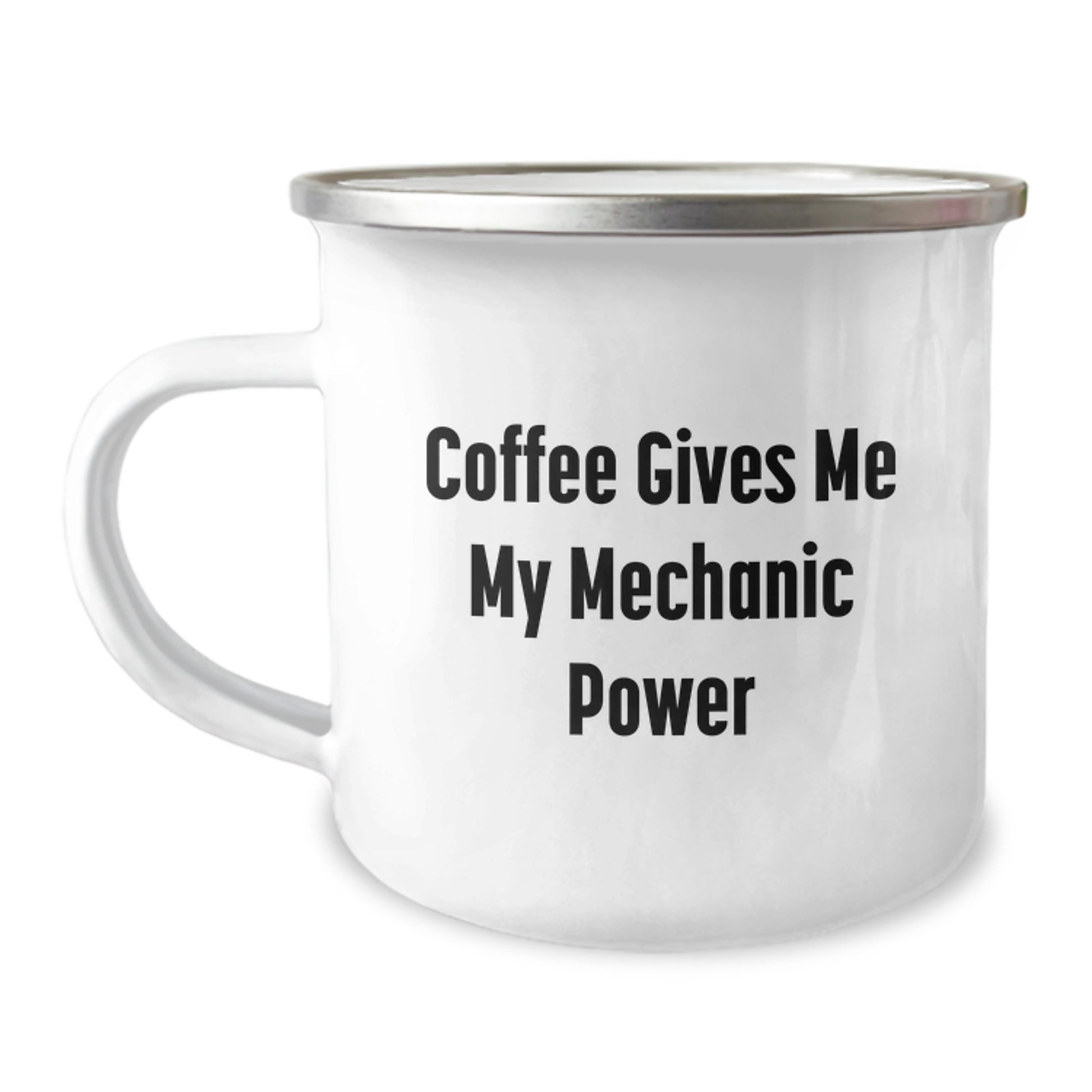 Funny Mechanic Gifts from Friends for Valentine's Unique Mechanic Camping Mug, Coffee Gives Me My Mechanic Power - Image 1